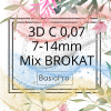3D C 0,07 7-14mm BasicPro MIX z BROKATEM, różowy, złoty, niebieski, srebrny